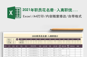 2021年職員花名冊-入離職統(tǒng)計