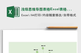 淺綠思維導圖表格Excel表格模板