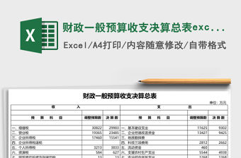 財政一般預算收支決算總表excel模板