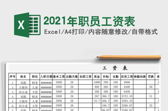 2021年職員工資表