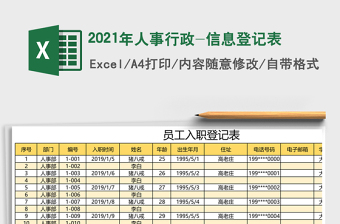 2021年人事行政-信息登記表