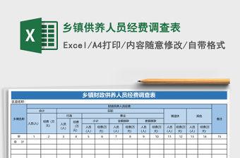 鄉鎮供養人員經費調查表