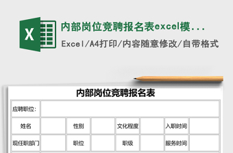 內(nèi)部崗位競(jìng)聘報(bào)名表excel模板