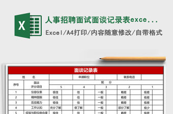 人事招聘面試面談記錄表excel模板