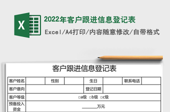 2022年客戶跟進(jìn)信息登記表