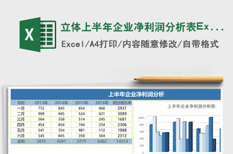 立體上半年企業(yè)凈利潤分析表Excel模板