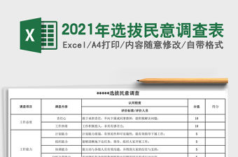 2021年選拔民意調(diào)查表