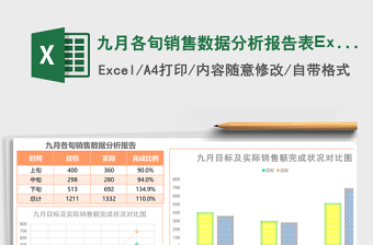 九月各旬銷售數(shù)據(jù)分析報(bào)告表Excel模板