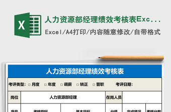 人力資源部經理績效考核表Excel表格