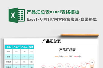 產(chǎn)品匯總表excel表格模板