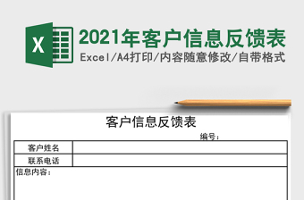 2021年客戶信息反饋表