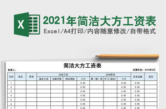 2021年簡潔大方工資表