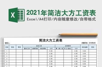 2021年簡(jiǎn)潔大方工資表