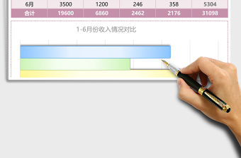 霧面多彩半年個人收入分析表excel模板