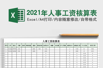 2021年人事工資核算表