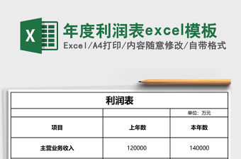 年度利潤表excel模板