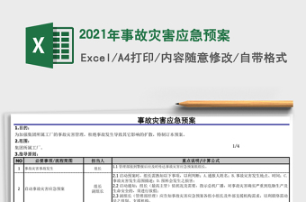 2021年事故災(zāi)害應(yīng)急預(yù)案