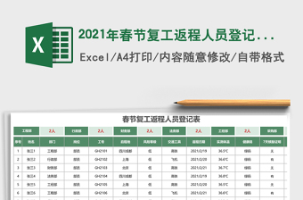 2021年春節(jié)復(fù)工返程人員登記表