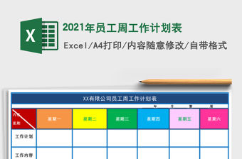 2021年員工周工作計劃表
