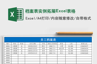 檔案表實例拓展Excel表格