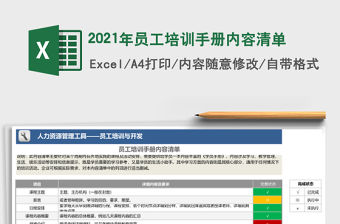 2021年員工培訓(xùn)手冊(cè)內(nèi)容清單