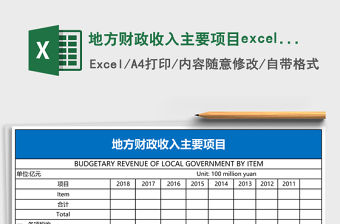 地方財政收入主要項目excel模板