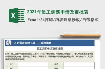 2021年員工調薪申請及審批表