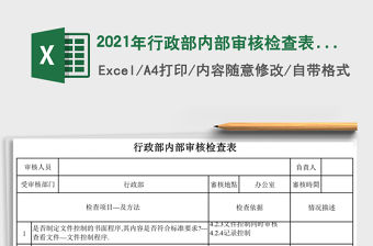 2021年行政部?jī)?nèi)部審核檢查表免費(fèi)下載