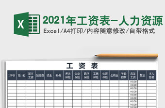 2021年工資表-人力資源