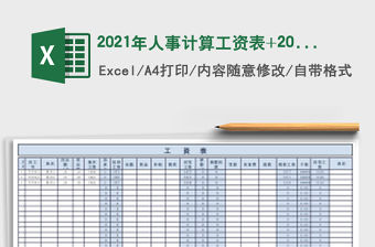 2021年人事計算工資表+2019個稅計算免費下載