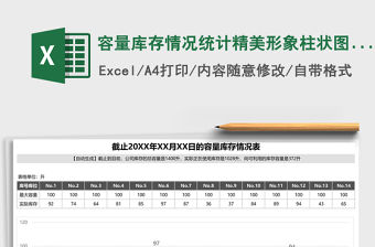 容量庫存情況統(tǒng)計精美形象柱狀圖Excel模板