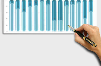 容量庫存情況統(tǒng)計精美形象柱狀圖Excel模板