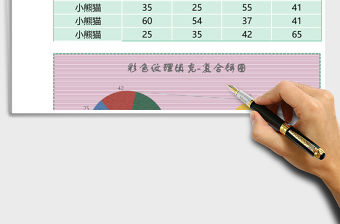 立體紋理填充復合餅圖excel模板