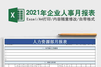 2021年企業(yè)人事月報表