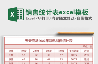 銷售統(tǒng)計(jì)表excel模板