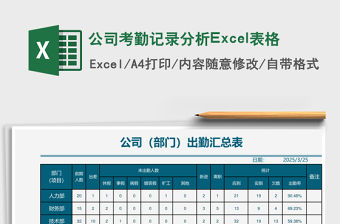 公司考勤記錄分析Excel表格