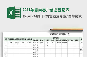2021年意向客戶信息登記表