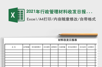 2021年行政管理材料收發(fā)日報表