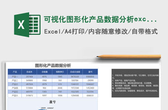 可視化圖形化產品數據分析excel模板