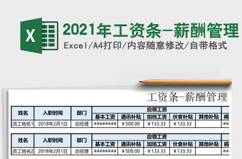 2021年工資條-薪酬管理