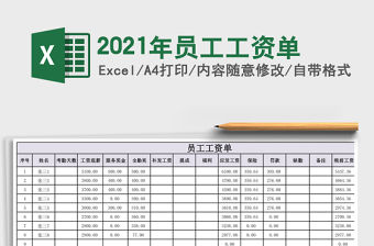 2021年員工工資單