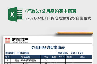 (行政)辦公用品購買申請表