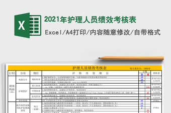 2021年護(hù)理人員績效考核表
