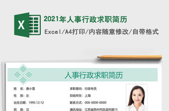 2021年人事行政求職簡歷