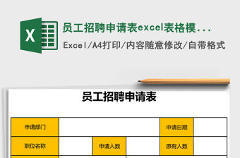 員工招聘申請表excel表格模板