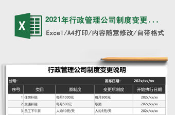 2021年行政管理公司制度變更說明
