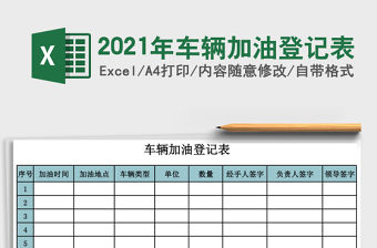 2021年車輛加油登記表