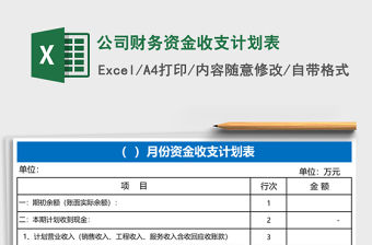 公司財務資金收支計劃表