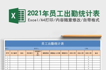 2021年員工出勤統(tǒng)計表