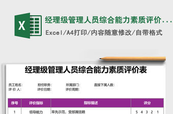 經理級管理人員綜合能力素質評價表excel表格